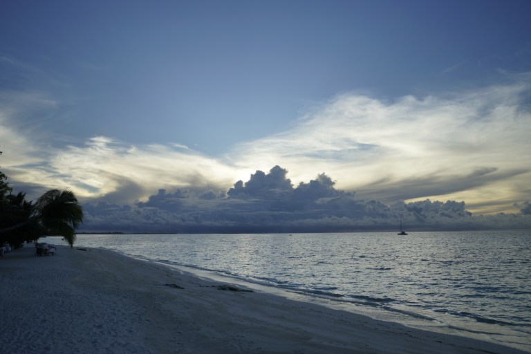 På kvelden kom det uvær, men vi fikk bare litt vind.