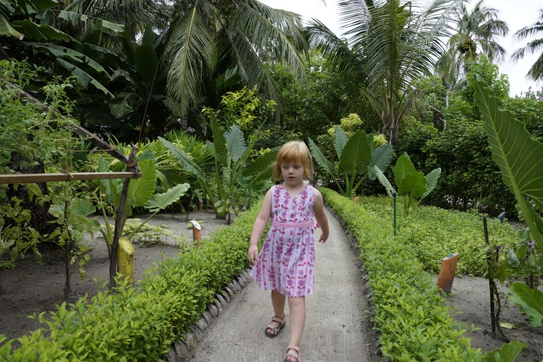 Her går jeg gjennom en urtehage.